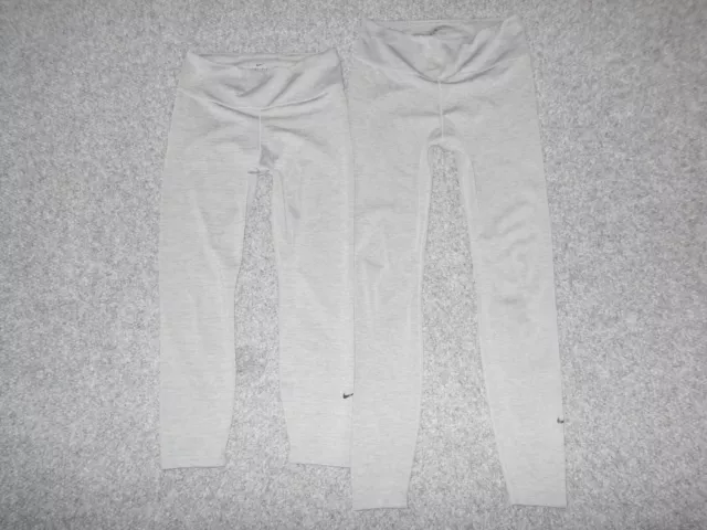 2 Pairs Nike Dri-Fit Womens Medium Heather Gray Leggings Pants Lot