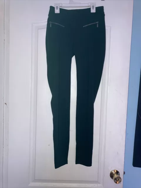 SO Womens High Rise Ponte Leggings, Black, Size XS Inseam 29” Zip Pockets