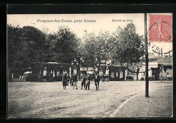 CPA Pougues-les-Eaux, Entree du Parc 1907