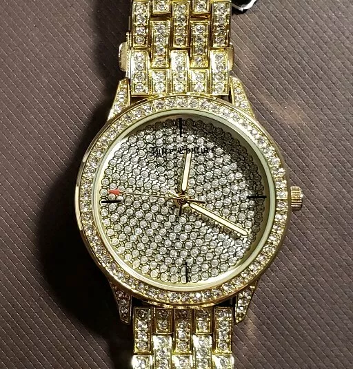 Juicy Couture Black Label Breclet Reloj Con 38mm Dorado Esfera Con Crystal's