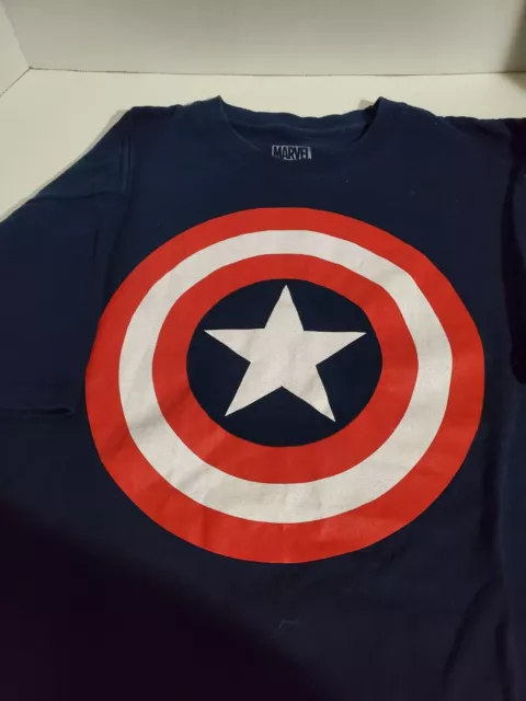 Captian America T Shirt Size XL Blue Marvel Star Graphic