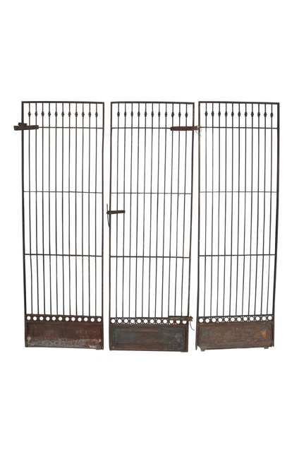 Antique 19th Century Reclaimed Iron Garden Fence Grate Door Panel Gate 27" x 83"