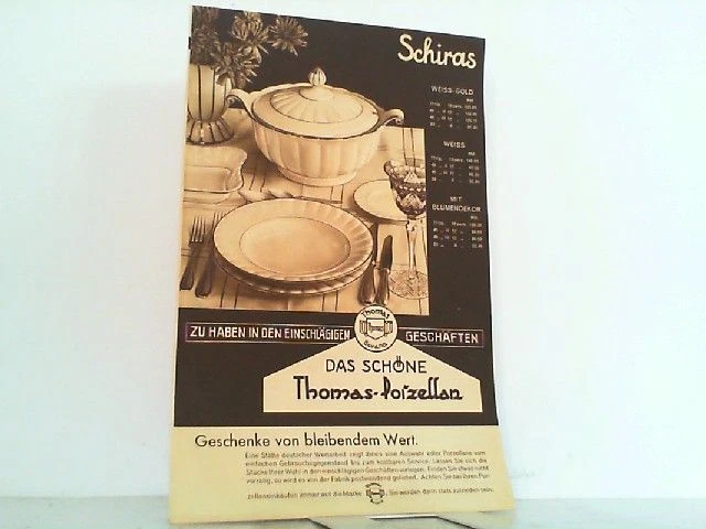 Thomas-Porzellan Bavaria - Das schöne Porzellan. Werbeprospekt mit den damaligen