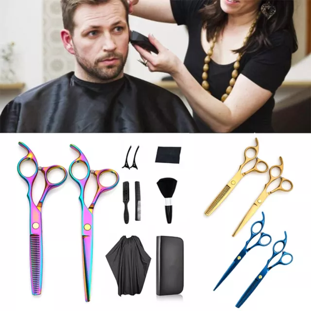 Professionelle Haarschneideschere Effilierschere Friseursalon-Set D