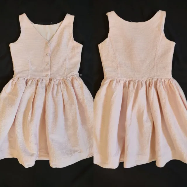 Polo Ralph Lauren Blush Pink Button Back Retro Style Full Skirt Dress Girls 14