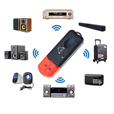 USB Bluetooth Music Stereo Wireless Audio Receiver Adapter 3.5mm Home Car PC-wf