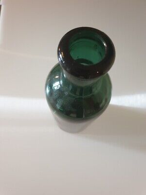 Antike Vintage Flasche Grünglas Pressglas  um 1900 Vase Deko 0,7L 3