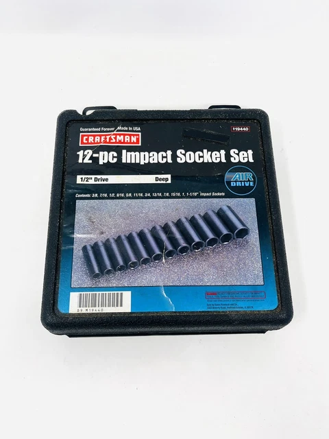 Craftsman 12pc 1/2 Drive Deep Socket Impact Set SAE