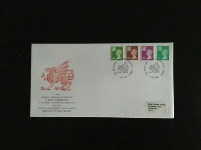 GB/Wales 1997 20p-63p Machins FDC, Cardiff special H/S  (GB1009~)