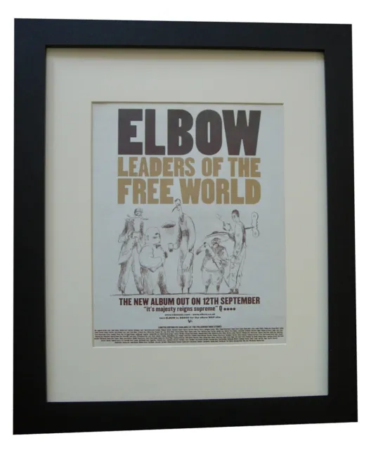 Elbow+Leaders Of Free World+Poster+Ad+Rare Original 2005+Framed+Fast World Ship