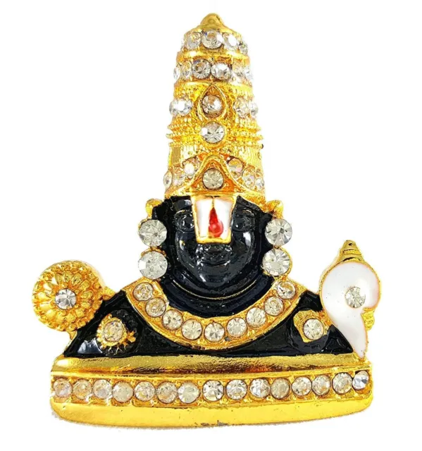 Tirupati Balaji Idol Metal Statue for Car Dashboard Home Temple Decor