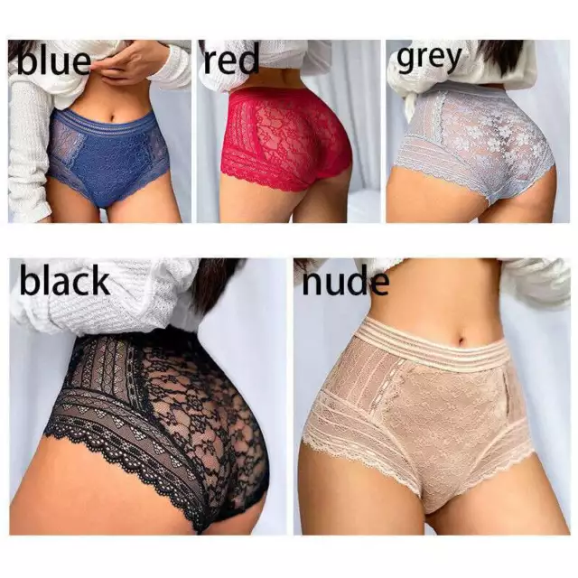 Women Lace Panties 3Pack Plus Size Underwear High Waist Knicker