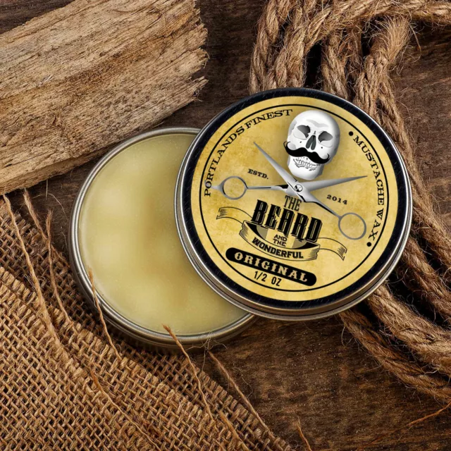 Moustache Styling Wax 15ml Unscented Mens Grooming Strong Hold Twist Curl Points