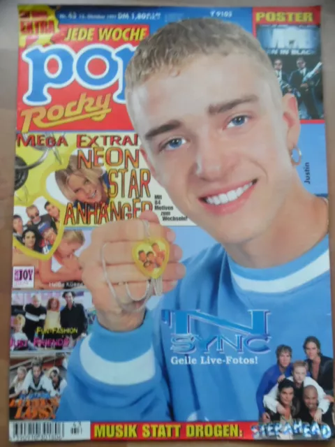 POP ROCKY 43- 1997 (1) Justin Timberlake 'N Sync >Men in Black< Tic Tac Toe Aqua