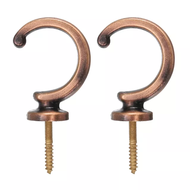 2Pcs Aluminum Alloy Wall Mounted Curtain Holdback Drapery Tieback Hooks, Copper