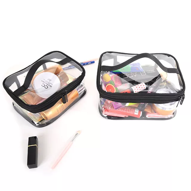 Clear Transparent PVC Travel Cosmetic Makeup Toiletry Wash Bag Pouch ZipperBa~m' 3