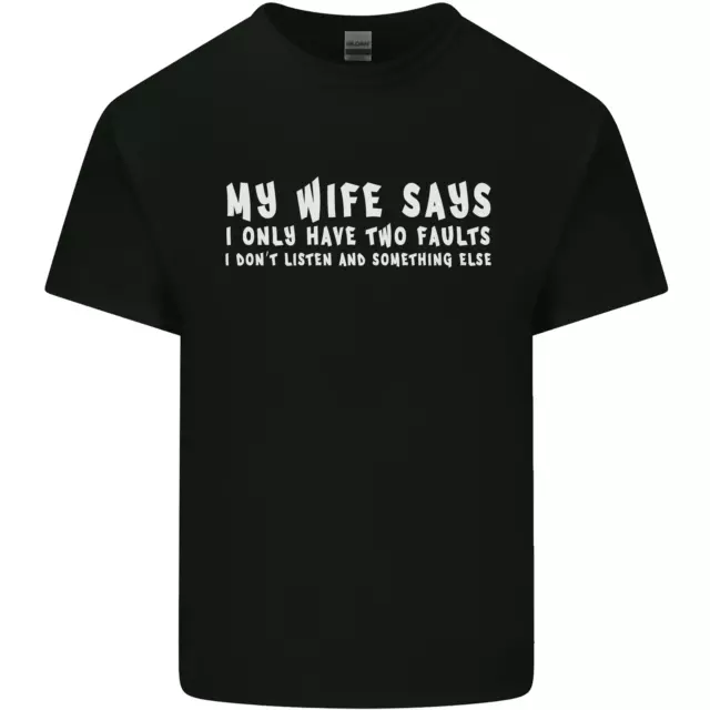 My Wife Says Divertente Sarcastico Marito Couple Uomo Cotone T-Shirt