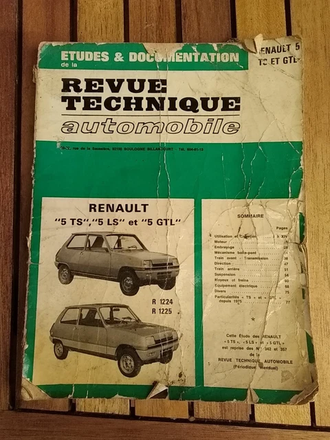 Revue Technique Renault 5 – Référence PR 1038, Occasion, Manuel Atelier
