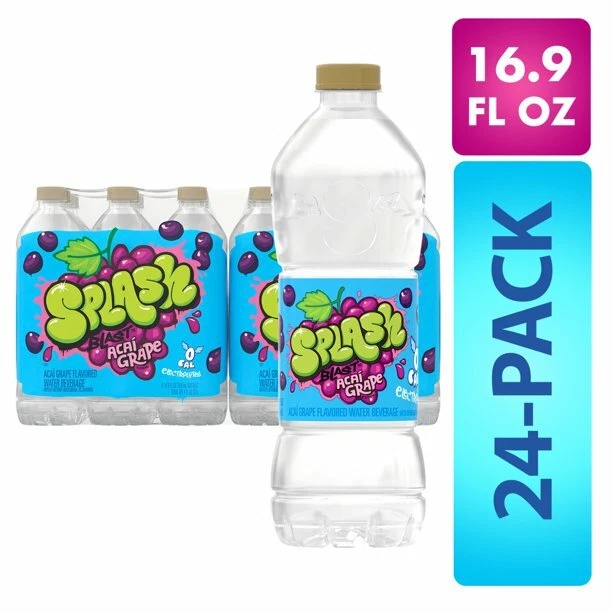 NESTLE SPLASH PURIFIED Water Acai Grape Flavored Drink Beverage Zero