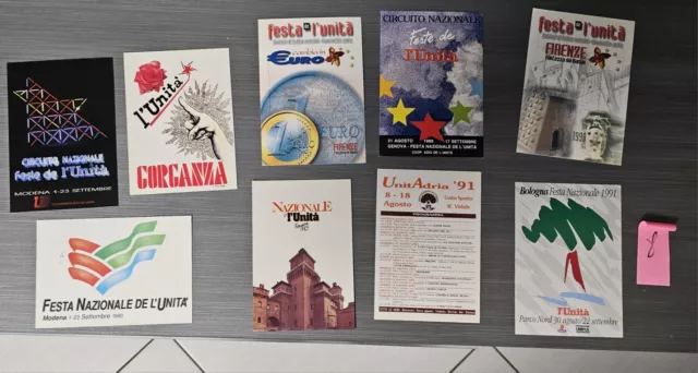 Cartoline 9 PCI Partito Comunista Italiano Unità Modena Ferrara Bologna Firenze