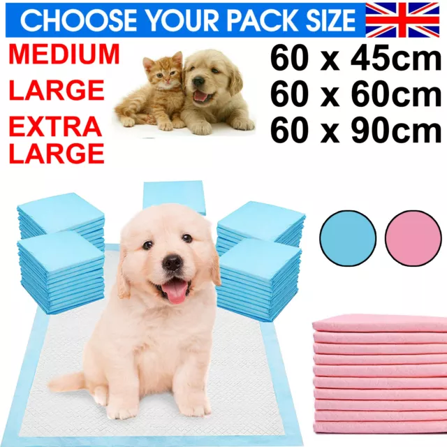 60*45/60/90cm Puppy Pads Dog Pet Toilet House Training Wee Potty Pee Mats Pad UK