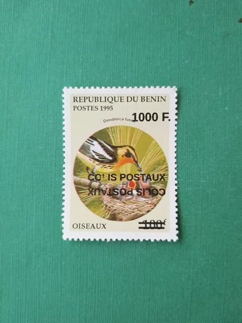 Bénin surchargé overprint 1000f sur 100f MNH neuf Oiseau Double CP Majuscule