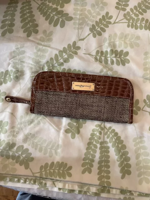 Samantha Brown Faux Crocodile Embossed Passport Travel Wallet Organizer