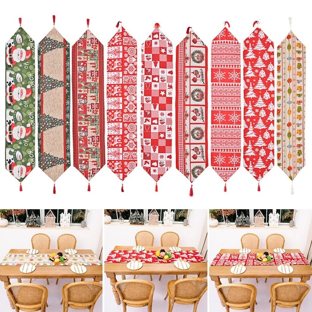 Corredor de mesa guirnalda alfombra mesa Papá Noel mantel paño Navidad