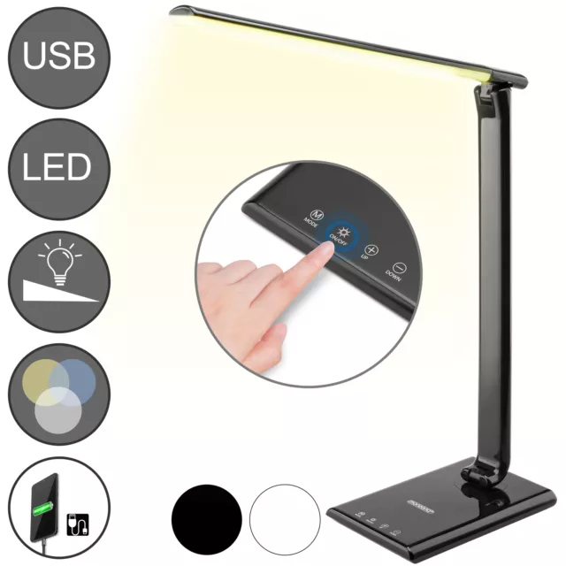 Schreibtischlampe Tischlampe Nachttischlampe LED Touch Dimmbar USB Bürolampe