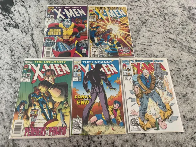Lot Of 5 Uncanny X-Men Marvel Comic Books #294 297 299 301 302 NM Wolverine J940