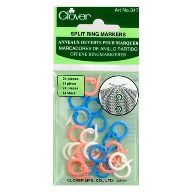 Marcadores de anillo dividido Clover 347 - 24/paquete - ¡Nuevos! ¡Envío gratuito!