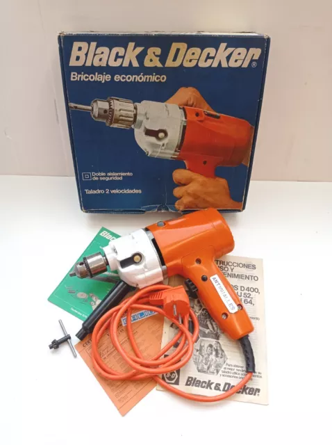 Taladro Antiguo Black & Decker Dnj 52 Semi-Nuevo En Caja-Herramienta Antigua.