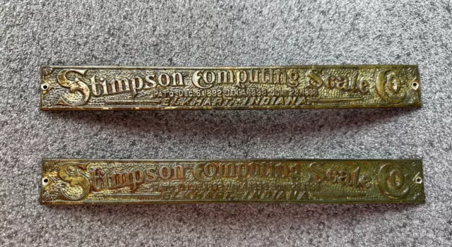 2-Antique scale Top Sign,the Computing Scale Co Indiana Elk 1892-1898 Stimpson 2-Antique scale Top Sign,the Computing Scale Co Indiana Elk 1892-1898 Stimpson