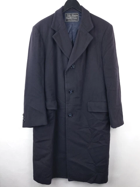 BESPOKE Vicuna & Cashmere Top Coat Sz 41S Navy Blue Overcoat England WOOLEXPO BESPOKE Vicuna & Cashmere Top Coat Sz 41S Navy Blue Overcoat England WOOLEXPO