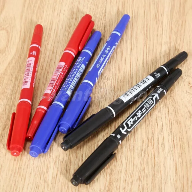 10pcs Waterproof 2 Side Fine Twin Tip Permanent Tattoo Skin Marker Pen Oily Pens