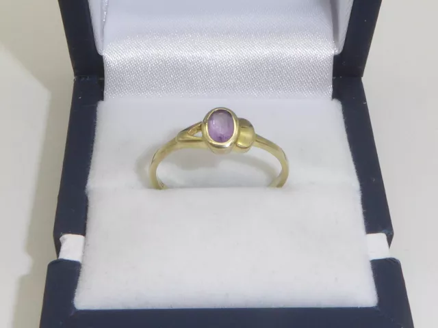 333 Gold Ring 8K Gelbgold Goldring Amethyst Verlobung RG 58 - 18,4 mm 7273