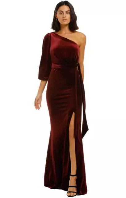 Love Honor Rosalia Velvet Gown in Wine Size 14 AU