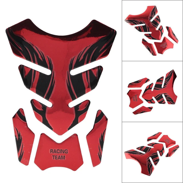 Tank Pad Gel Oil Gas Fuel Tank Protector Red Fishbone Decal Sticker