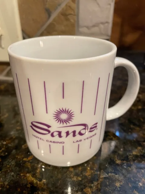 Vintage Sands Hotel Casino Las Vegas Coffee Mug w/Purple Stripes