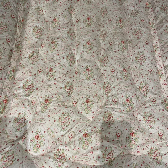 Pretty Vintage Single Eiderdown Floral Quilt Feather Filled With Frill 39” X 54” 3