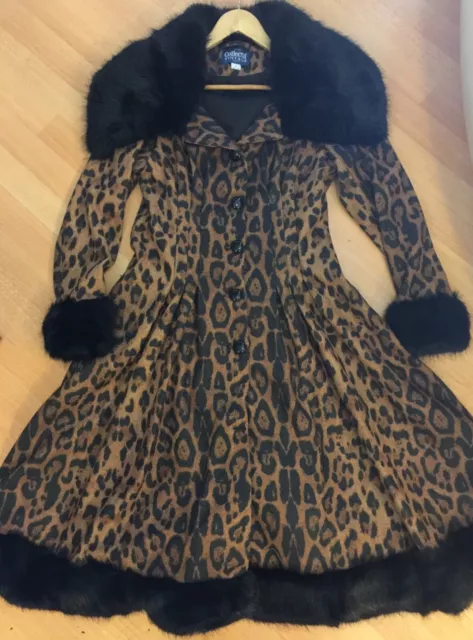 NEW COLLECTIF VINTAGE Leopard Flare Coat 250.00 PicClick UK
