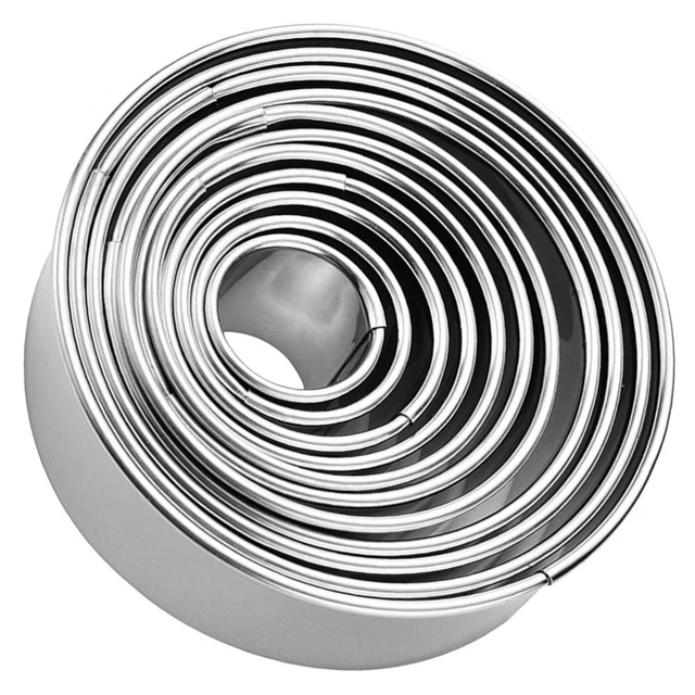 Hemoton 8 stampi per torta ad anelli per torte in acciaio inox, per mousse, formaggi, crostata e sushi, per fai da te, casa, cucina, cioccolato, 8 pezzi