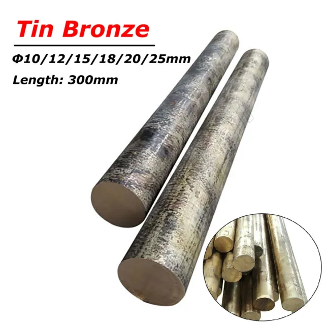 Bronze Round Rod Bar Tin Bronze Solid Metal Bars Φ10/12/15/18/20/25mm Long 300mm