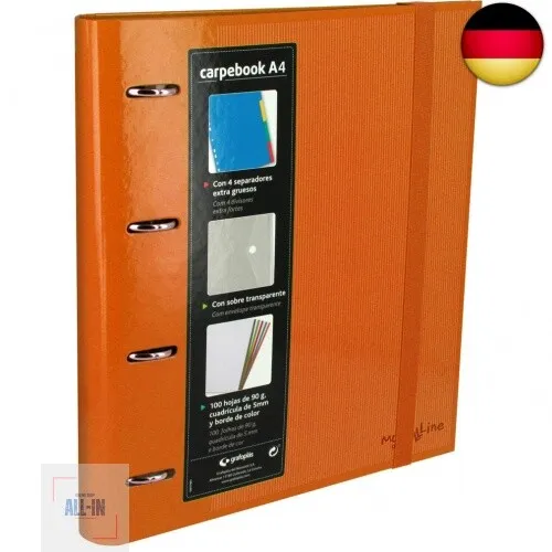 Grafoplás 88102052-carpeta Ringe Schlitzstanzung A4 mit Umschlag transparent, 6