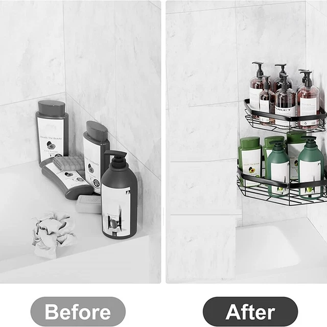 Scaffale Angolare Per Caddy, Organizer Da Bagno - Cestino - Foto 8