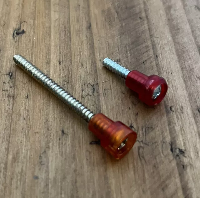 FIAT 131 132 Mirafiori REAR LIGHT LENSE COLOUR CODED SCREWS AMBER RED x 2 pcs