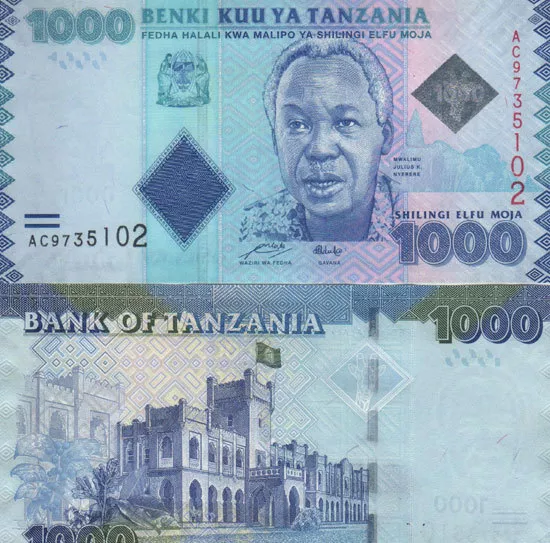 Tanzania 1000 Shilling ND 2010 P 41 UNC