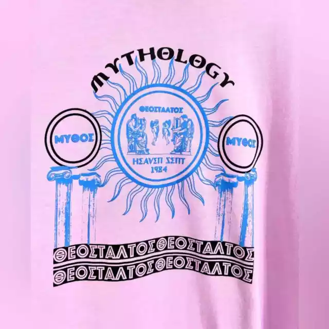 Urban Outfitters Greek Mythology Pink Oversized Tee Long Sleeve Shirt Size L 3