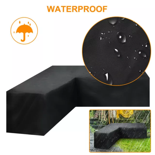 Rattan Corner Sofa Cover L Shaped Garden Furniture Protector Outdoor Waterproof