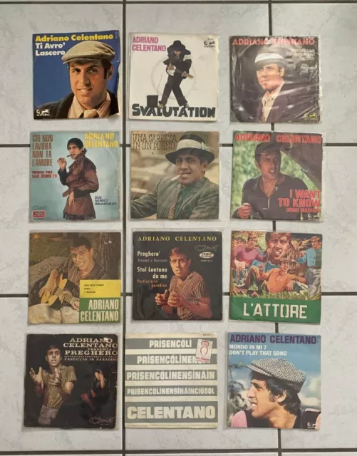 LOT DE 12 vinyls  45T ADRIANO CELENTANO